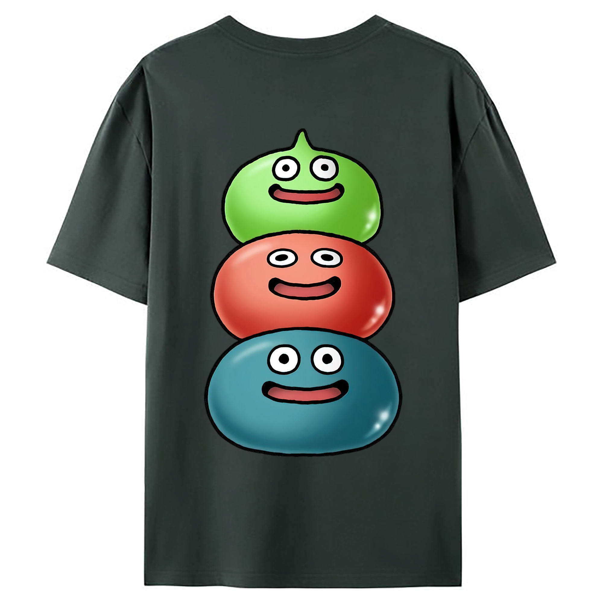 （画像用） ドラゴンクエスト Doragon Kuesuto Dragon Quest 綿100％ メンズ半袖Tシャツ（バックプリント） 通気性